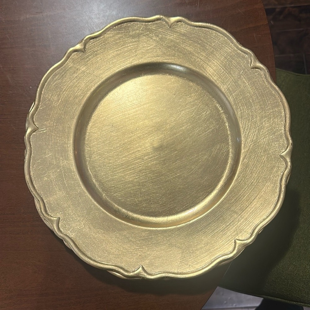 Threshold, gold, decorative chargers, set of three